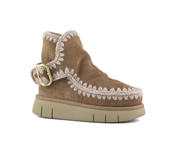 MOU BOUNCE BOOT BUCKLE STRAP PINK BROWN 